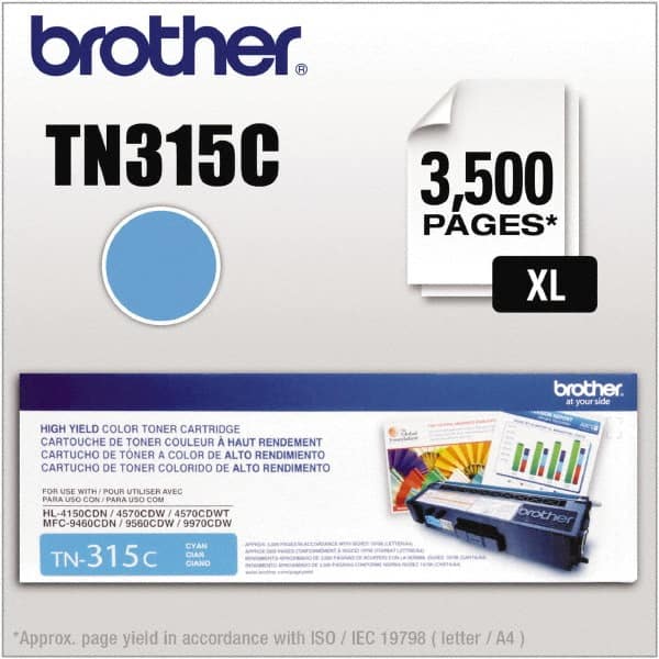 Brother - Cyan Toner Cartridge - Use with Brother HL-4150CDN, 4570CDW, 4570CDWT, MFC-9460CDN, 9560CDW, 9970CDW - Americas Industrial Supply