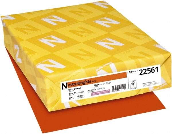 Neenah Paper - Orbit Orange Colored Copy Paper - Use with Laser Printers, Inkjet Printers, Copiers - Americas Industrial Supply