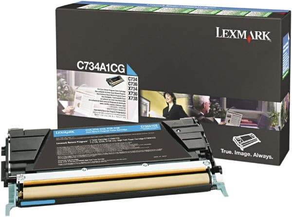 Lexmark - Cyan Toner Cartridge - Use with Lexmark C734, C736, X734, X738 - Americas Industrial Supply