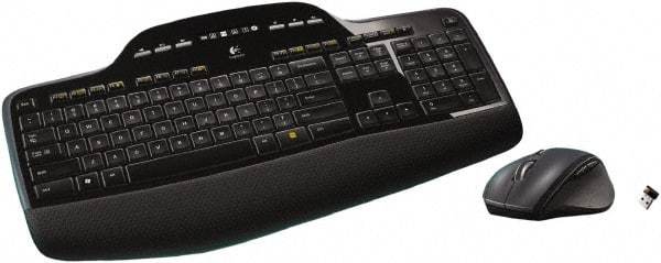 Logitech - Black Keyboard/Mouse - Use with Computer - Americas Industrial Supply