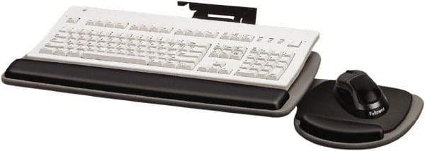 FELLOWES - Graphite & Black Underdesk Keyboard Tray - Use with Computer - Americas Industrial Supply