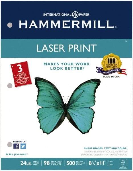 Hammermill - White Copy Paper - Use with Laser Printers, Copiers - Americas Industrial Supply