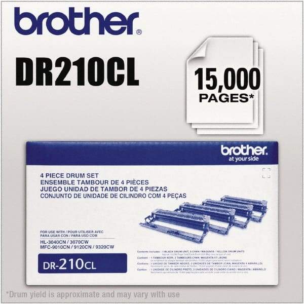 Brother - Cyan, Magenta, Yellow & Black Drum Unit - Use with Brother HL-3040CN, 3045CN, 3070CW, 3075CW, MFC-9010CN, 9120CN, 9125CN, 9320CW, 9325CW - Americas Industrial Supply