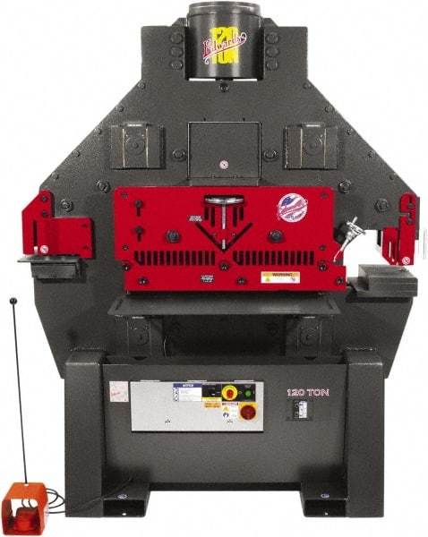 Edwards Manufacturing - 11" Throat Depth, 120 Ton Punch Pressure, 1-1/2" in 1" Punch Capacity Ironworker - 3 Phase, 230 Volts - Americas Industrial Supply