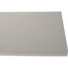 Made in USA - 3/4" Thick x 7-1/2" Wide x 4' Long, Polyethylene (HDPE) Sheet - White, Shore D-65 Hardness, Cutting Board Grade, ±10% Tolerance - Americas Industrial Supply