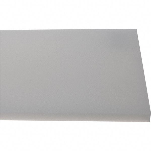 Made in USA - 1/2" Thick x 7-1/2" Wide x 4' Long, Polyethylene (HDPE) Sheet - White, Shore D-65 Hardness, Cutting Board Grade, ±10% Tolerance - Americas Industrial Supply