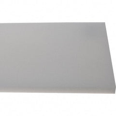 Made in USA - 1/2" Thick x 7-1/2" Wide x 4' Long, Polyethylene (HDPE) Sheet - White, Shore D-65 Hardness, Cutting Board Grade, ±10% Tolerance - Americas Industrial Supply