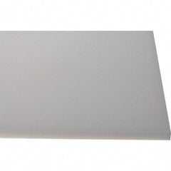Made in USA - 1/2" Thick x 1' Wide x 4' Long, Polyethylene (HDPE) Sheet - White, Shore D-65 Hardness, Cutting Board Grade, ±10% Tolerance - Americas Industrial Supply