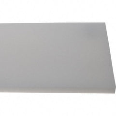 Made in USA - 1/2" Thick x 7-1/2" Wide x 8' Long, Polyethylene (HDPE) Sheet - White, Shore D-65 Hardness, Cutting Board Grade, ±10% Tolerance - Americas Industrial Supply
