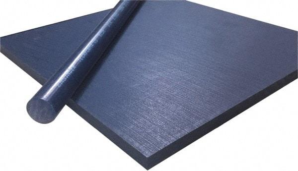 Made in USA - 1" Thick x 2' Wide x 10' Long, Polyethylene (UHMW) Sheet - Blue, Shore D-65 Hardness, Bearing Grade Grade, ±10% Tolerance - Americas Industrial Supply