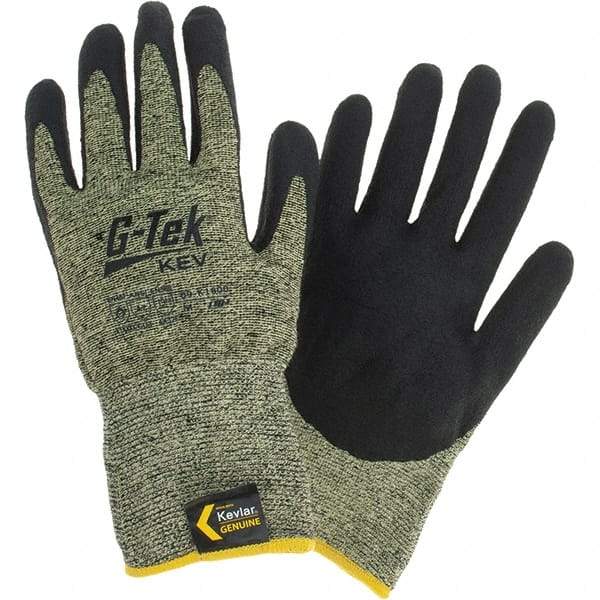 PIP - Size M, ANSI Cut Lvl A7, Cut Resistant Gloves - Palm & Fingers Coated, Black/Yellow - Americas Industrial Supply