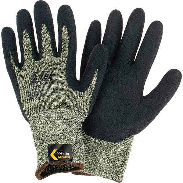 PIP - Size L, ANSI Cut Lvl A7, Cut Resistant Gloves - Palm & Fingers Coated, Knit Wrist, Black/Yellow, Paired - Americas Industrial Supply