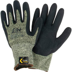 PIP - Size L, ANSI Cut Lvl A7, Cut Resistant Gloves - Palm & Fingers Coated, Knit Wrist, Black/Yellow, Paired - Americas Industrial Supply