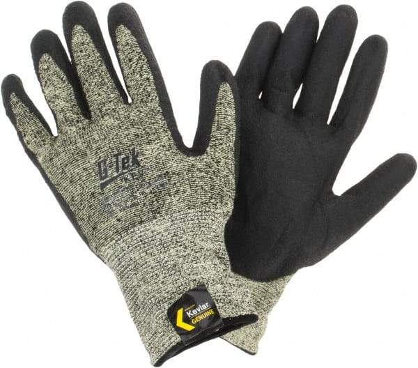 PIP - Size XL, ANSI Cut Lvl A7, Cut Resistant Gloves - Palm & Fingers Coated, Knit Wrist, Black/Yellow, Paired - Americas Industrial Supply