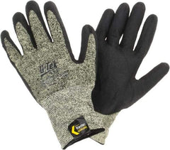PIP - Size XL, ANSI Cut Lvl A7, Cut Resistant Gloves - Palm & Fingers Coated, Knit Wrist, Black/Yellow, Paired - Americas Industrial Supply
