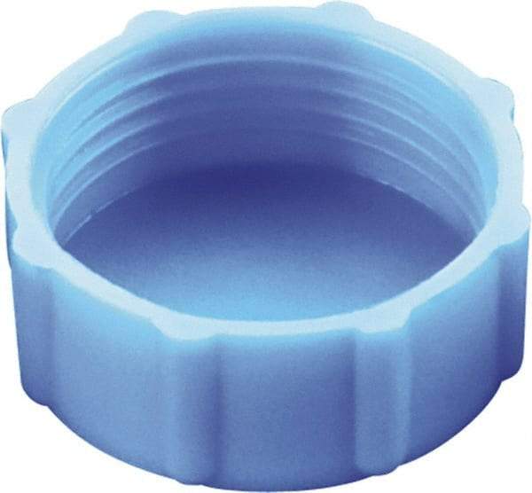 Caplugs - Round Head, Threaded Cap - 17/64" Long, High-Density Polyethylene, Blue - Americas Industrial Supply