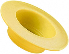 Caplugs - 1.243" ID, Round Head, Tapered Cap/Plug with Flange - 2.97" OD, 21/32" Long, Low-Density Polyethylene, Yellow - Americas Industrial Supply