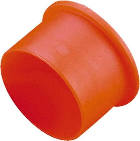 Caplugs - 1.257" ID, Round Head, Tapered Cap - 1.52" OD, 11/16" Long, Low-Density Polyethylene, Orange - Americas Industrial Supply