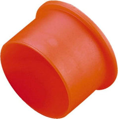 Caplugs - 0.585" ID, Round Head, Tapered Cap - 0.89" OD, 5/8" Long, Low-Density Polyethylene, Orange - Americas Industrial Supply