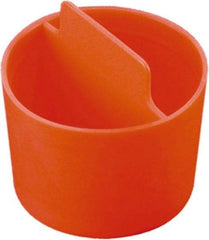 Caplugs - 0.434" ID, Pull-Tab, Round Head, Tapered Plug - 3/4" Long, Low-Density Polyethylene, Orange - Americas Industrial Supply