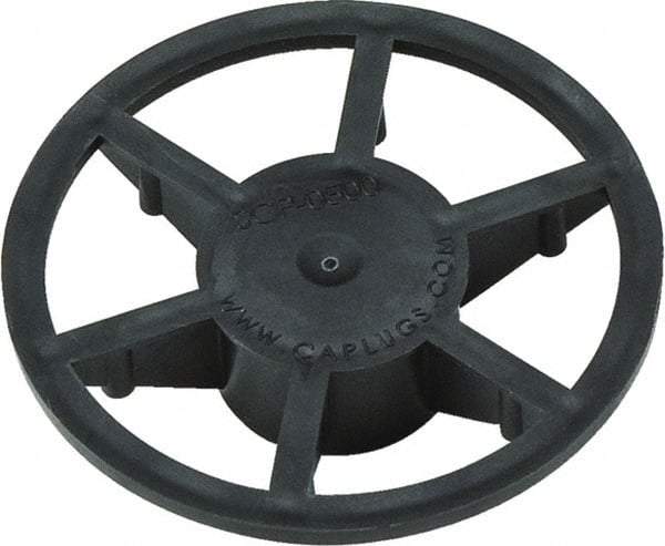 Caplugs - 1" ID, Pin Wheel Cap - 35/64" Long, Low-Density Polyethylene, Black - Americas Industrial Supply