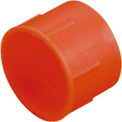 Caplugs - 1.115" ID, Serrated Round Head Tube Cap - 1.22" OD, 21/32" Long, Low-Density Polyethylene, Orange - Americas Industrial Supply