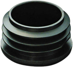 Caplugs - Round Finishing Plug for 7 to 12 Gauge Panels, for 3-1/2" Tube Diam - 3-1/2" OD, 0.77" Deep, Low-Density Polyethylene, Black - Americas Industrial Supply