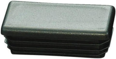 Caplugs - Rectangular Finishing Plug for 14 to 20 Gauge Panels, - 1/2" Deep, Low-Density Polyethylene, Black - Americas Industrial Supply