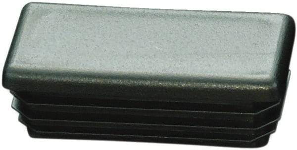 Caplugs - Rectangular Finishing Plug for 10 to 14 Gauge Panels, - 1/2" Deep, Low-Density Polyethylene, Black - Americas Industrial Supply
