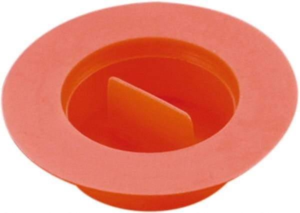 Caplugs - 1.932" ID, Pull-Tab, Tapered Plug with Flange - 2.53" OD, 3/4" Long, Low-Density Polyethylene, Orange - Americas Industrial Supply