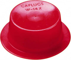 Caplugs - 1.673" ID, Round Head, Tapered Cap/Plug with Flange - 2.22" OD, 23/32" Long, Low-Density Polyethylene, Red - Americas Industrial Supply