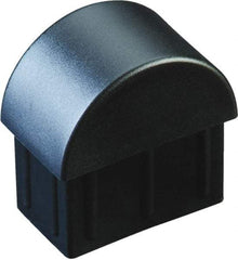 Caplugs - Domed Ribbed Finishing Plug for 14 to 20 Gauge Panels, for 7/8" Tube Diam - Low-Density Polyethylene, Black - Americas Industrial Supply