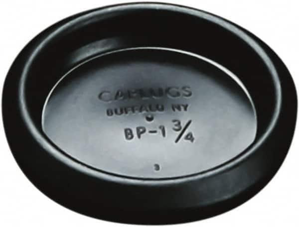 Caplugs - Button Finishing Plug for 0.02 to 0.18" Thick Panels, - 1.18" ID, 1.53 OD, 0.43" Deep, Low-Density Polyethylene, Black - Americas Industrial Supply