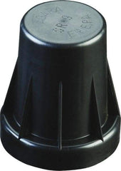 Caplugs - 1-3/16" ID, Serrated Round Head Sucker Rod Cap - 2-5/32" Long, Low-Density Polyethylene, Black - Americas Industrial Supply