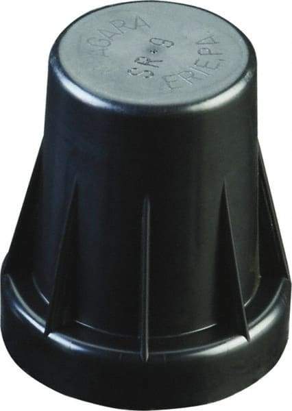 Caplugs - 1-9/16" ID, Serrated Round Head Sucker Rod Cap - 2-3/4" Long, Low-Density Polyethylene, Black - Americas Industrial Supply