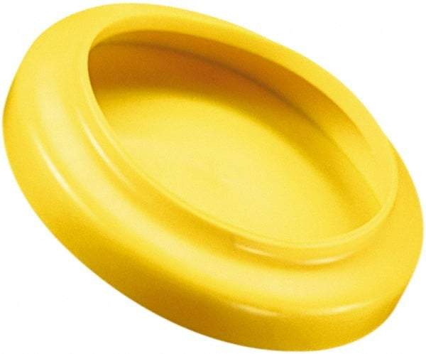 Caplugs - 3.9" ID, Flexible, Round Head Flange Cap - 4.87" OD, 11/16" Long, Vinyl, Yellow - Americas Industrial Supply