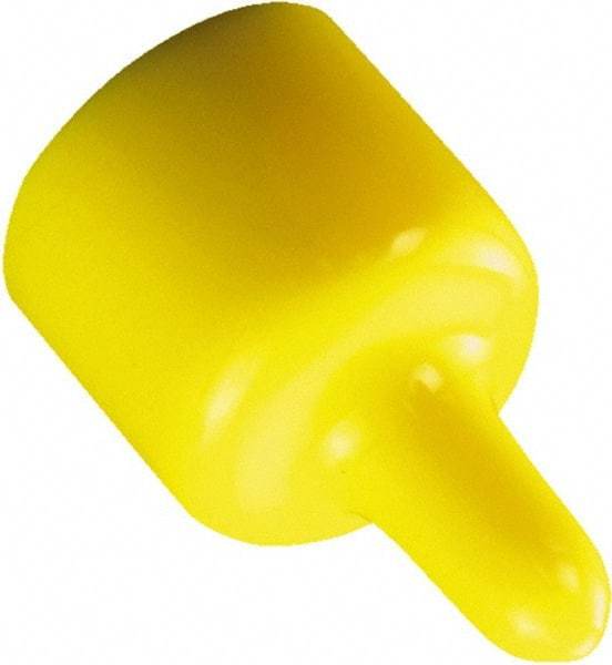 Caplugs - 0.552" ID, Pull-Tab Cap - 1-7/16" Long, Vinyl, Yellow - Americas Industrial Supply