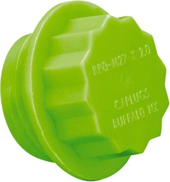 Caplugs - 12-Point Head, Threaded Plug - 24.64mm OD, Polypropylene, Green - Americas Industrial Supply