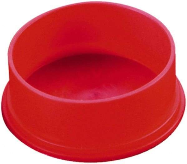 Caplugs - 0.974" ID, Round Head Utility Cap - 1.22" OD, 1/2" Long, Low-Density Polyethylene, Red - Americas Industrial Supply