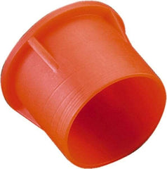 Caplugs - 0.43" ID, Round Head Tube Cap/Plug - 0.62" OD, 9/16" Long, Low-Density Polyethylene, Orange - Americas Industrial Supply