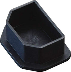 Caplugs - Non-Conductive, Push-In, Rectangular Head Power Supply Plug - 0.96 x 0.66" OD, 3/8" Long, Low-Density Polyethylene, Black - Americas Industrial Supply