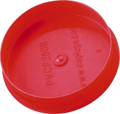 Caplugs - 2.71" ID, Round Head Pipe Plug - 2.84" OD, 21/32" Long, Low-Density Polypropylene, Red - Americas Industrial Supply