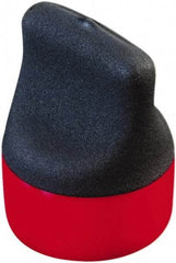 Caplugs - 45/64" ID, Round Head, Textured Pull-Tab Cap - 1-13/16" Long, Vinyl, Red/Black - Americas Industrial Supply