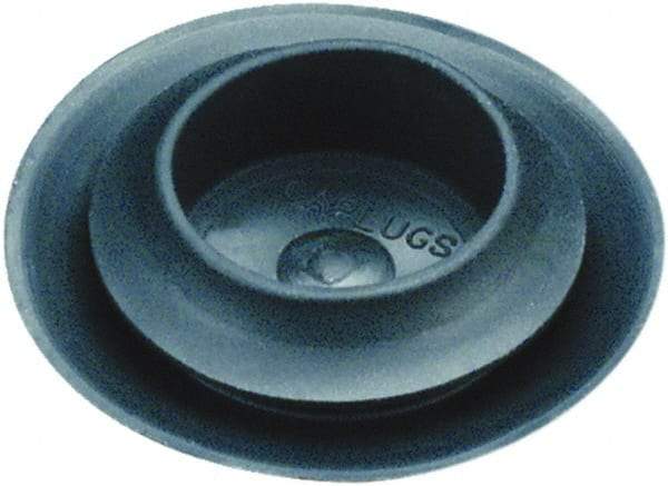Caplugs - Button Finishing Plug for 0.031 to 0.079" Thick Panels, - 0.957" ID, 1.26 OD, 0.307" Deep, Thermoplastic Rubber, Black - Americas Industrial Supply