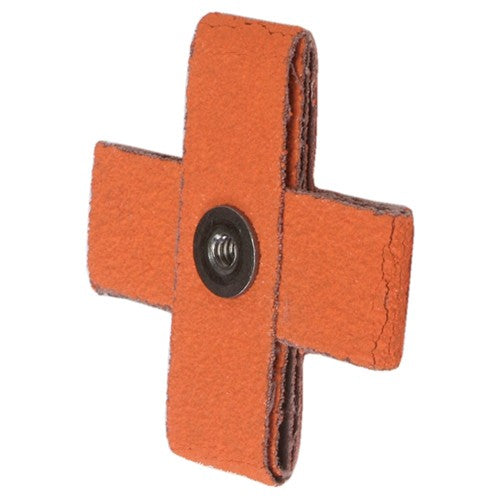 3″ × 3″ × 1″ Cross Pad 8-Ply 80 Grit 1/4-20 Eyelet Ceramic Alumina - Americas Industrial Supply