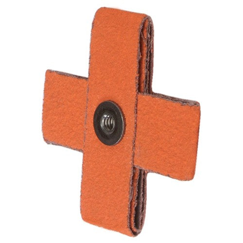 3″ × 3″ × 1″ Cross Pad 8-Ply 120 Grit 1/4-20 Eyelet Ceramic Alumina - Americas Industrial Supply