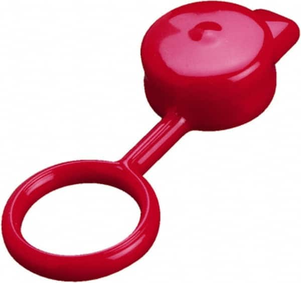 Caplugs - 9/16" ID, Round Head, Tethered Cap - 1/2" Long, Vinyl, Black - Americas Industrial Supply