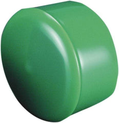 Caplugs - 1-5/16" ID, Round Head Cap with Flange - 1.452" OD, 1" Long, Vinyl, Black - Americas Industrial Supply