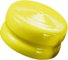 Caplugs - 7.7" ID, Push-On, Round Head Flange Cap - 7.9" OD, 19/32" Long, Vinyl, Yellow - Americas Industrial Supply