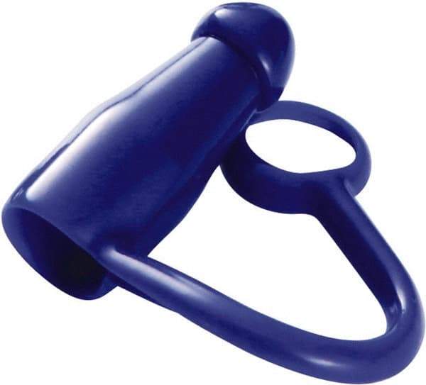 Caplugs - Round Head, Tethered Cap - 1-29/32" Long, Vinyl, Blue - Americas Industrial Supply